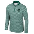 thumbnail image 2 of Men's Colosseum Green Michigan State Spartans Striped Quarter-Zip Top, 2 of 3