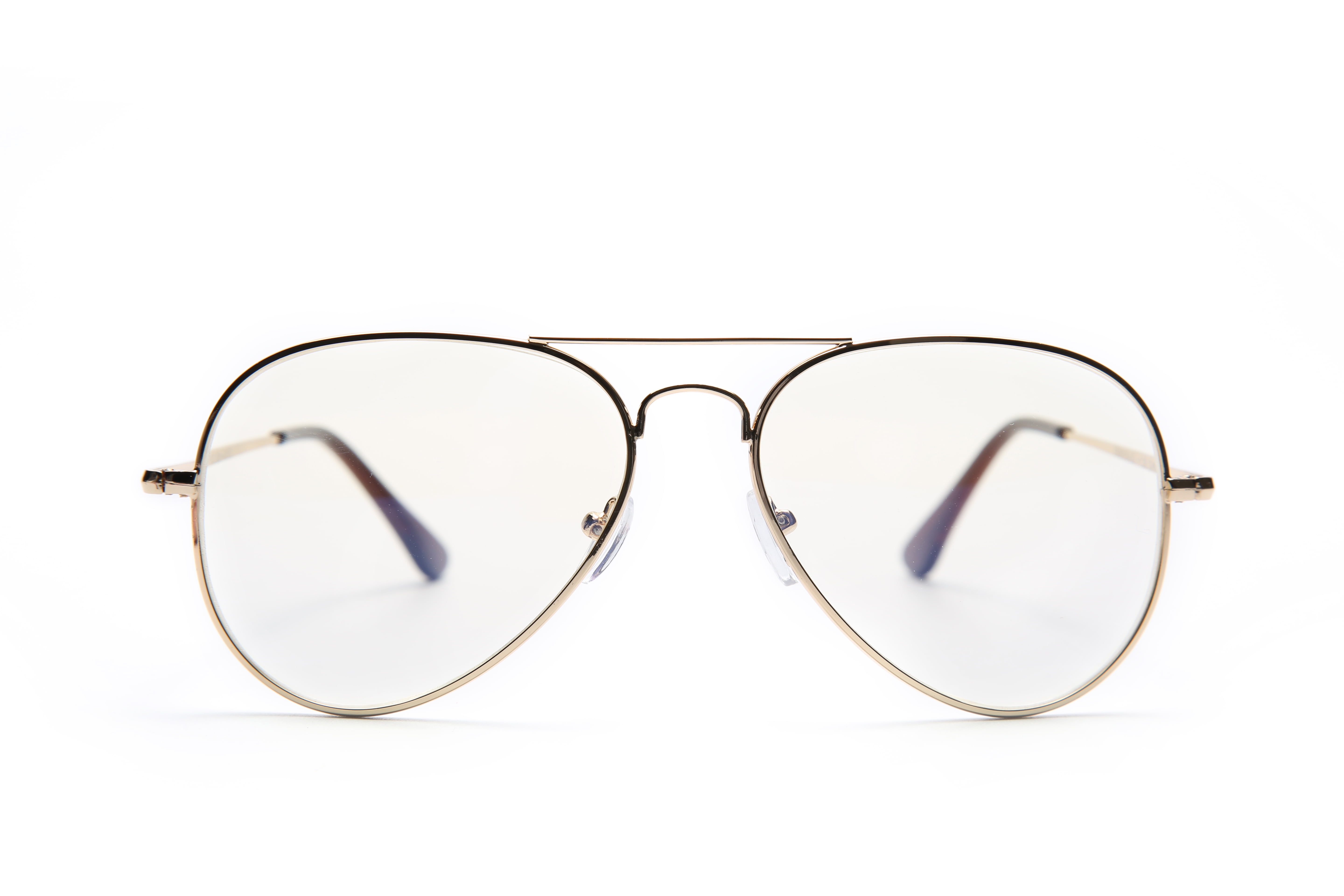 EYE ZOOM 2 Pack Aviator Style Blue Light Blocking Reading Glasses for Men and Women,Gold and Gunmetal,+2.00