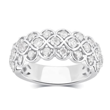 Arista 1.00 Carat T.W Diamond Fashion Anniversary Ring in Sterling Silver (I-J, I2-I3)