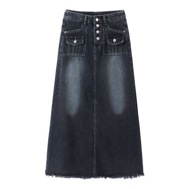 Faldas para mujer, tallas S-5XL, estilo vintage lavado hasta los tobillos, de mezclilla, combinables, elegantes, de calle, de verano, populares, estilo americano Y2K, Hotsweet, para uso diario.
