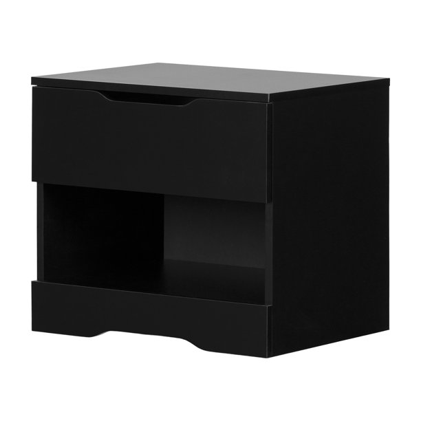 South Shore Holland 1Drawer Nightstand, Pure Black