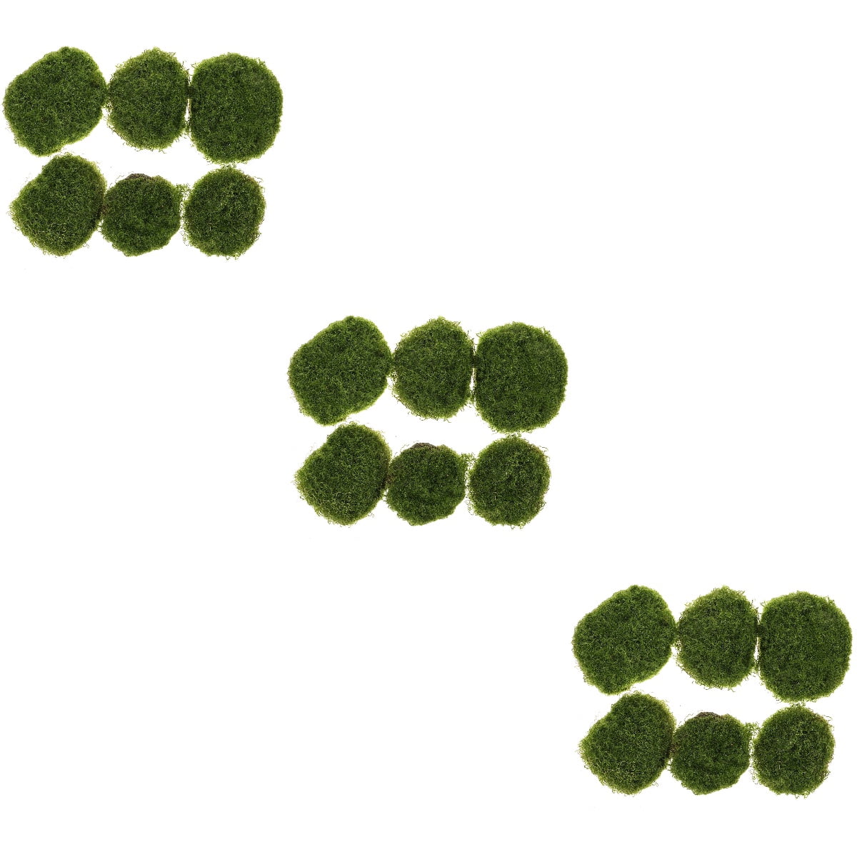 TAILTOSS  Green Foam Plastic Faux Mossy Stones for Home and Office 18Pcs