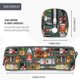 thumbnail image 3 of Yiaed Alcohol Bottles Print Leather Pencil Case - Leather Pen Pencil Holder - Elegant & Practical Pencil Pouch for Work & Office, 3 of 7