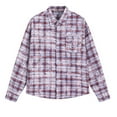 thumbnail image 2 of FDGIU Men's Plaid Flannel Shirt - Slim Fit Button Down, Cozy Long Sleeve Fall Winter Layering Piece with Pocket, Snap Front Checkered Casual Shirt, 2 of 4
