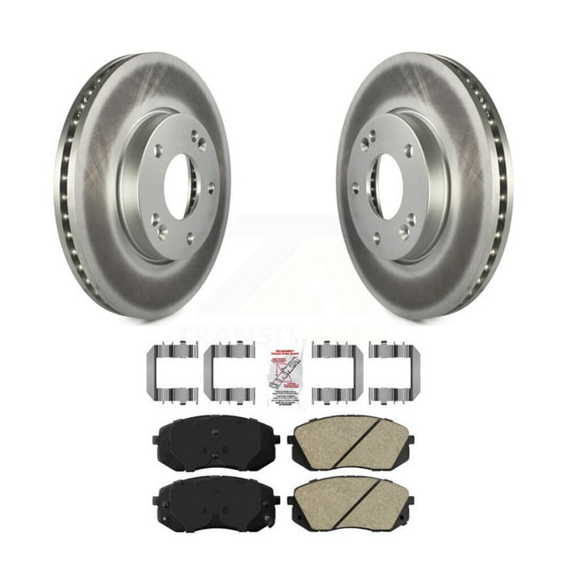 Transit Auto Front Coated Disc Brake Rotors and Ceramic Pads Kit for Car 2007-2009 Kia Rondo KGA-100958