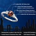 thumbnail image 2 of Gem Stone King 925 Silver and 10K Yellow Gold Red Garnet and Lab Grown Diamond Engagement Ring for Women | 1.34 Cttw | Oval Checkerboard 7X5MM | Gemstone January Birthstone | Size 8, 2 of 6