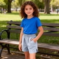 thumbnail image 4 of CYRBOKO Toddler Girlss Shorts, Casual Running 2026 Elastic Waist Kids Summer SHORTS Light Blue Size 3-4 T, 4 of 9