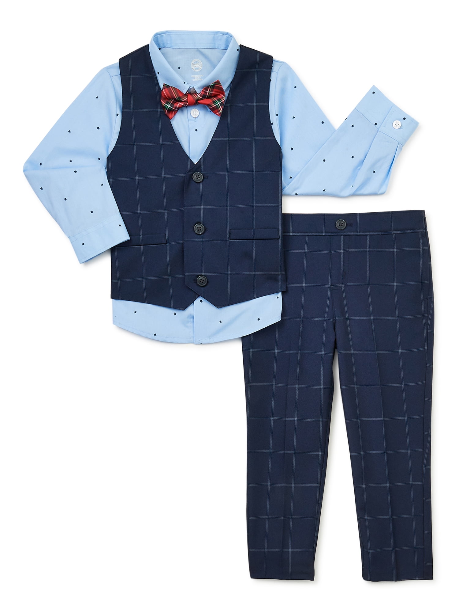 Wonder Nation Baby Boy & Toddler Boy ButtonUp Shirt, Vest, Bowtie and