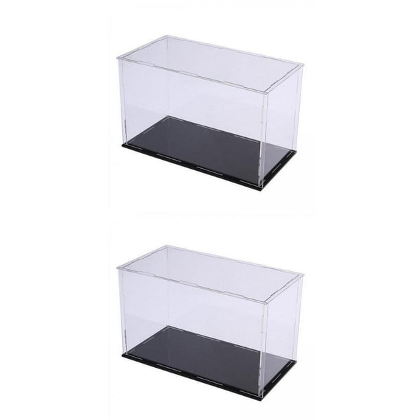 2x vitrina de acrílico caja de mostrador para modelo de coche juguetes coleccionables
