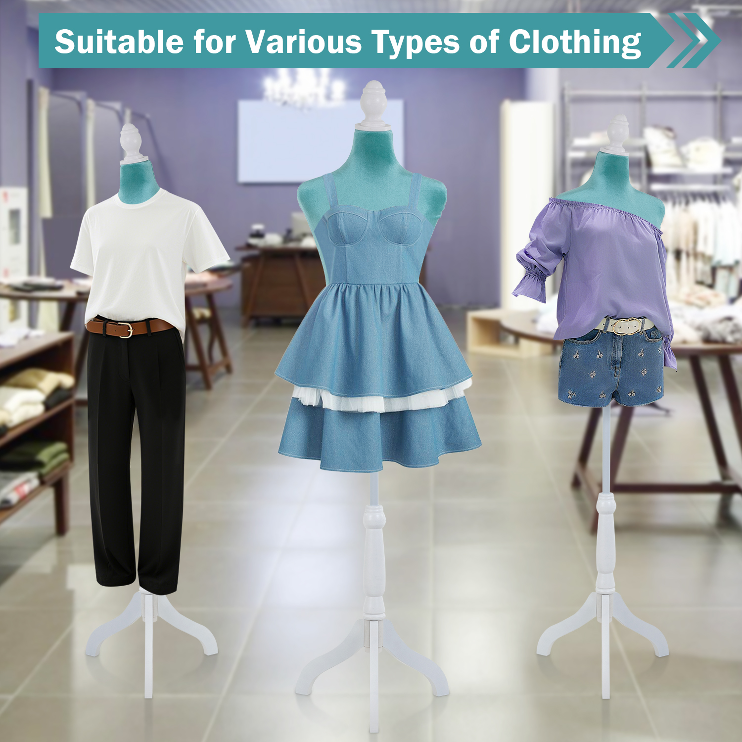 49"-63" Height Dress Form Mannequin Adjustable Female Mannequin Torso Sewing Mannequin Female Dress Model Torso Body Tripod Stand Clothing Forms, Green