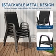 thumbnail image 5 of TROPOW Patio Chairs Set of 6, Outdoor Stackable Dining Chairs with Textilene Fabric, All-Weather Deck Stacking Chairs with High Back for Backyard Poolside Garden Balcony, Black, 5 of 8
