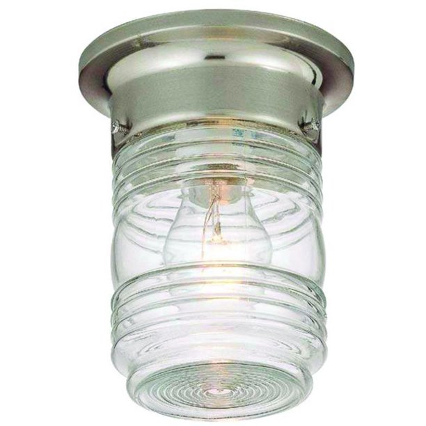 Hardware House Ceiling Mounted Jelly Jar Light Satin Nickel Walmart