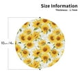 thumbnail image 2 of Pofeuu Artistic Marble Pattern Sunflower Print Coasters for Drinks, 4Pack PU Leather Coasters, Bar Drink Coasters for Tabletop Protection, Furniture from Damage-Round Shape, 2 of 6
