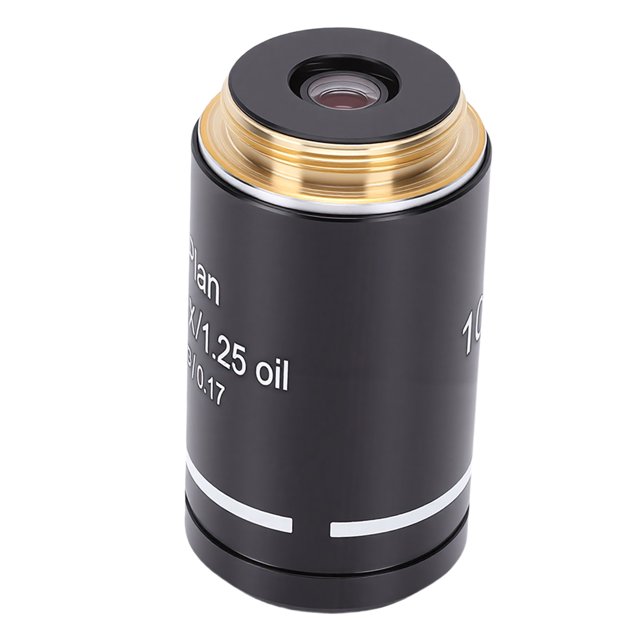 Lente Objetivo Plana Para Microscopio Biológico Con Interfaz De 20,2 Mm: Brillo Mejorado Y Amplio Campo De Visión, Carcasa Duradera De aleación De Aluminio