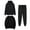 Black, variant on Womens 3 Piece Outfits Winter Oversize Workout Sport Gym Vacation Travel Casual Lounge Hoodie Sweatsuit Sets Oversized Sweatshirt Baggy Fall Comfortable Sweatpants with Pockets