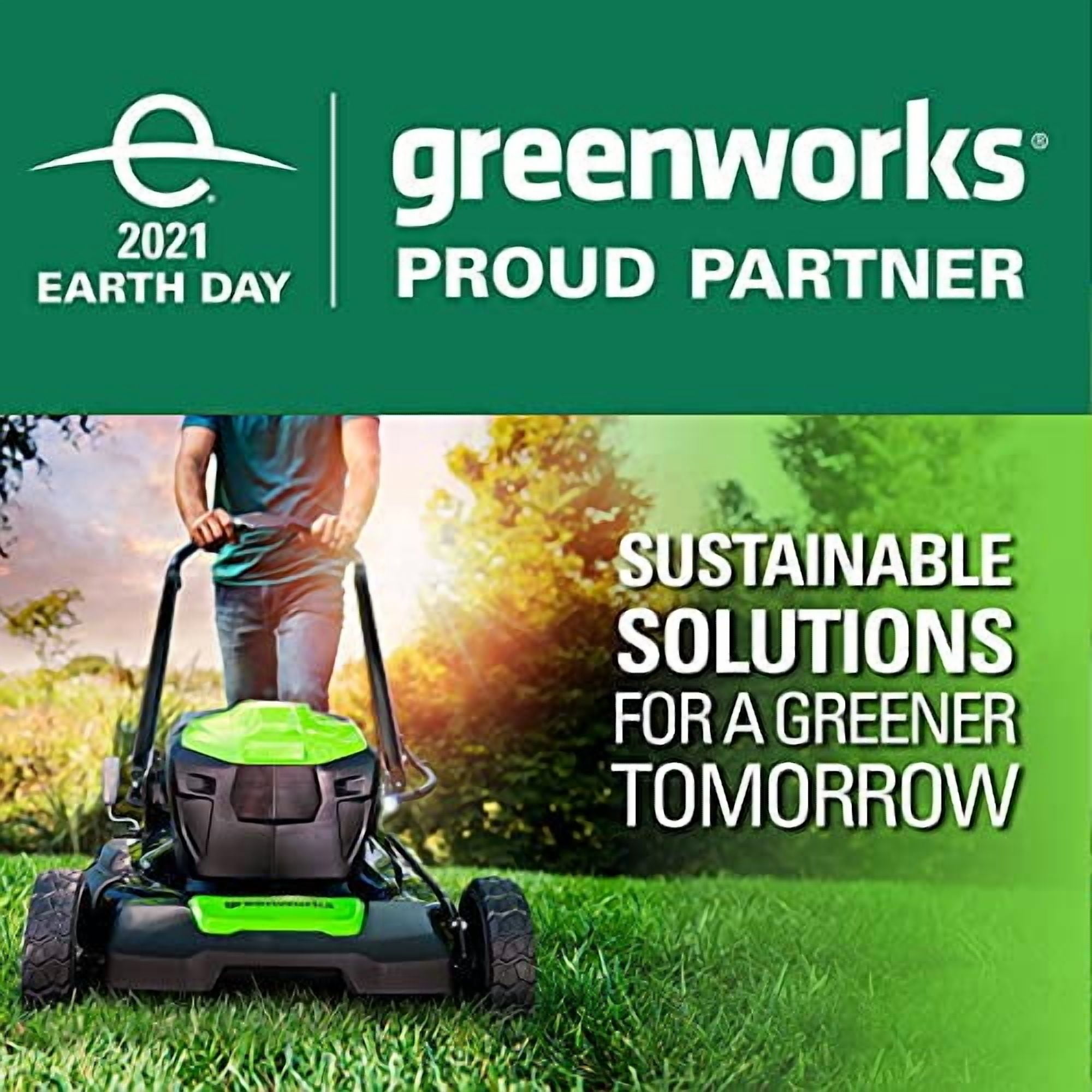 Greenworks 40V 21" Brushless Self-Propelled Lawn Mower, 2 x 4Ah USB (Power Bank) Batteries and Charger Included MO40L4413