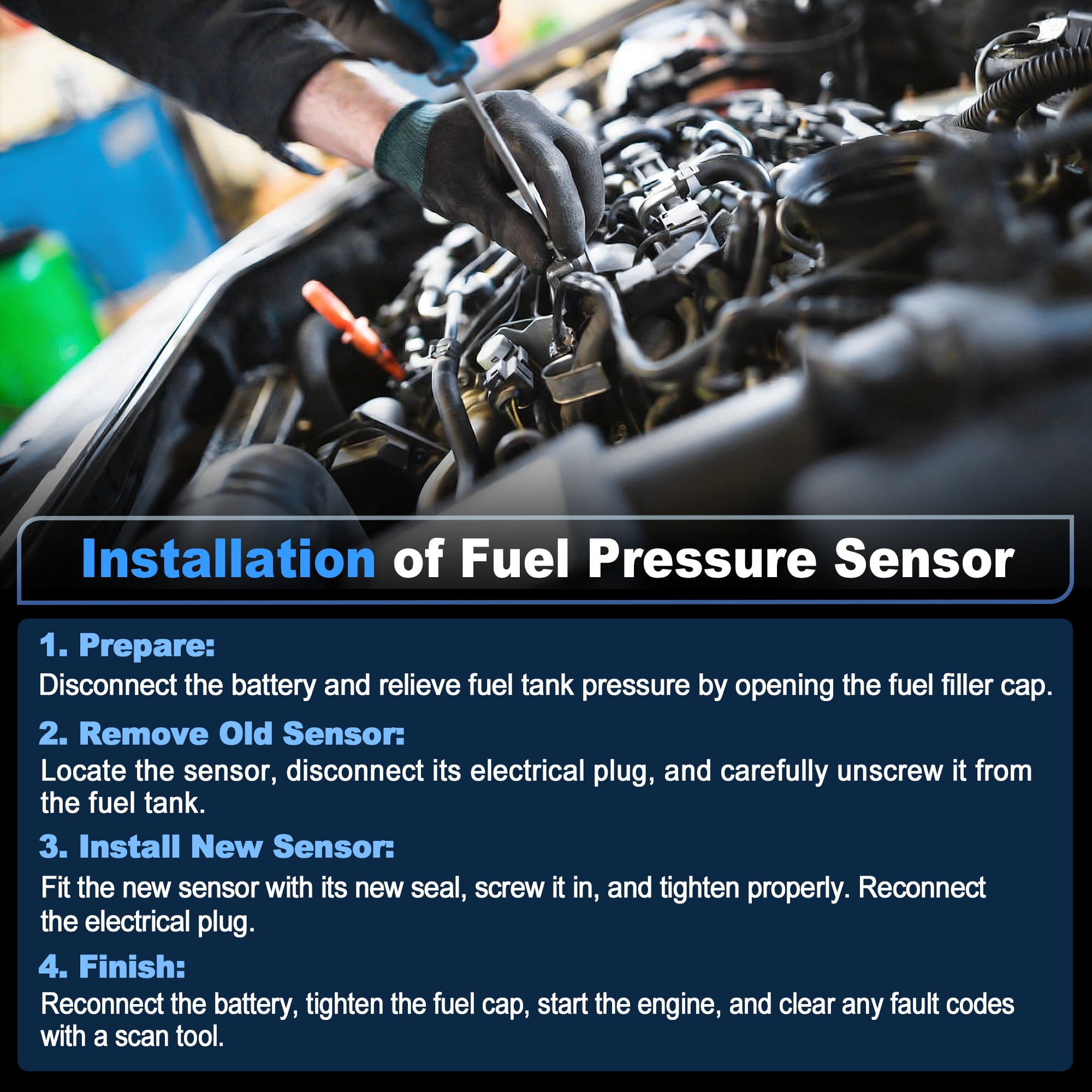 Unique Bargains Fuel Injection Pressure Sensor for BMW
