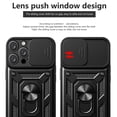 thumbnail image 3 of Heavy Duty Case for iPhone 15 Pro Max, Camera Lens Sliding Rugged PC Hybrid Shockproof Anti-Slip Cover with Magnetic Car Mount Ring Holder Kickstand Case for iPhone 15 Pro Max, Silver, 3 of 9