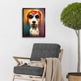 thumbnail image 2 of Aladdin Sane Ziggy Stardust Terrier Dog Fun Quirky Painting Art Print Framed Poster Wall Decor 12x16 inch, 2 of 5