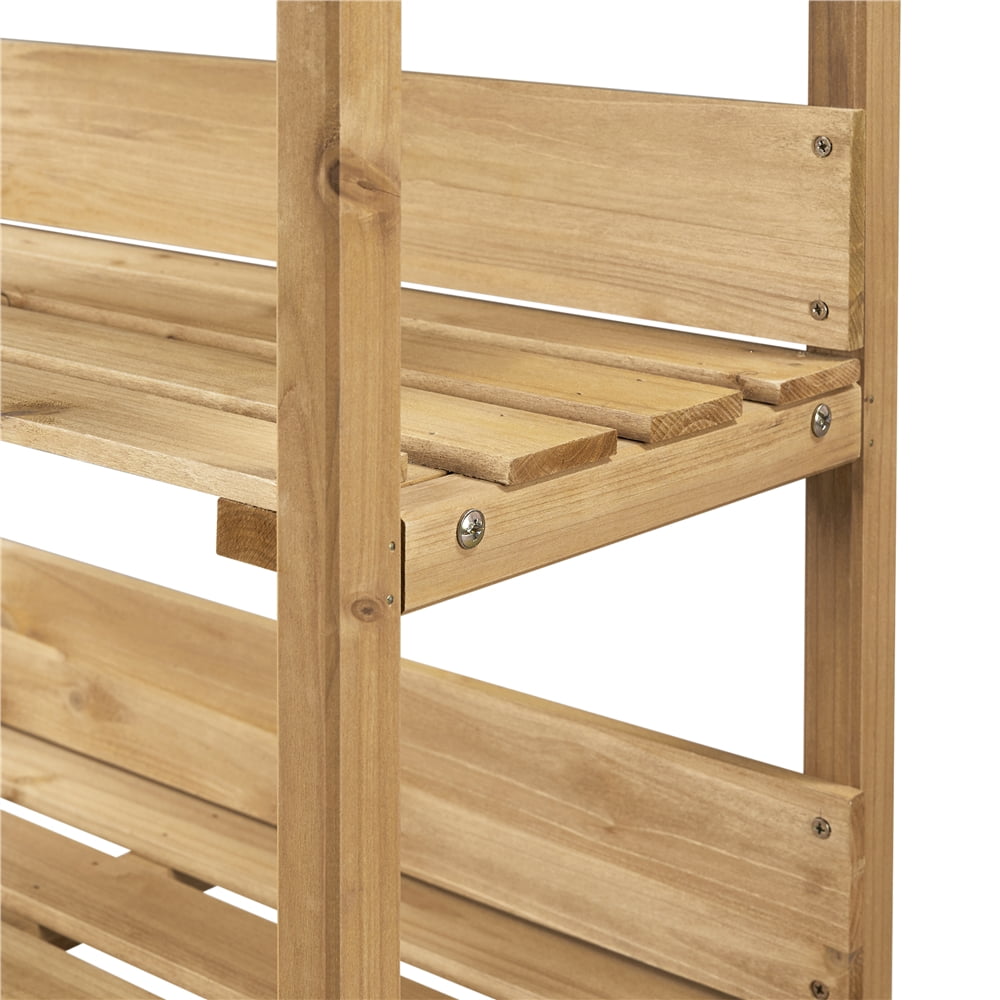 Renwick Outdoor Potting Bench Table with Storage Shelf,Natural Wood