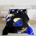 thumbnail image 2 of Feelyou Blue Monogrammed S Bedding Comforter Set for Kids, Chic Splatter Splash Twin Comforter Sets, Art Letter Reversible Bedding Set, Super Cozy Room Decor, 2-Piece, 2 of 8