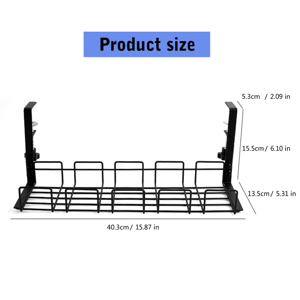 Adjustable Under Desk Storage Rack Durability Steel Under Table Cable Management Tray for Tidy Cable Management