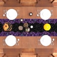 thumbnail image 6 of Linen Halloween Table Runner Gothic Skull Tablecloth Day of The Dead Roses Skull Decor Halloween Decorations and Supplies for Home Kitchen Table-13×90’’ Jack Skellington and Sally, 6 of 6