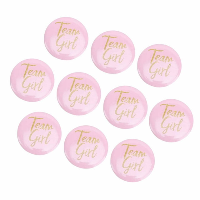 10 Pcs Boutons en Métal, Boutons de Révélation de Genre pour Garçon Fille, Broche Réutilisable, Badges, Forme Ronde, pour Baby Shower