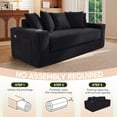 thumbnail image 5 of Lunale Convertible Sleeper Sofa Bed, Boneless Futon Cloud Couch, No Assembly Required, Pull Out Floor Couch Bed for Living Room, Black Corduroy, 5 of 8