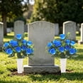 thumbnail image 4 of 2 Sets Rose Cemetery Flowers with Vase for Grave, Artificial White Calla Lilies & Velvet Roses, Outdoor Memorial Flowers for Headstones, Graveyard Decoration, 4 of 4