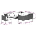 thumbnail image 4 of vidaXL 10 Piece Garden Lounge Set with Cushions Poly Rattan Dark Grey, 4 of 5