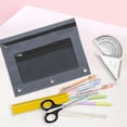 thumbnail image 4 of Pencil Pouch for 3 Ring Binder, Heavy Duty Canvas Dual Zipper Pen Bag with Clear Window, Smooth Metal Zipper, Fit Standard 3-Ring Binders for Office Travel Supplies (Dark Gray), 4 of 6