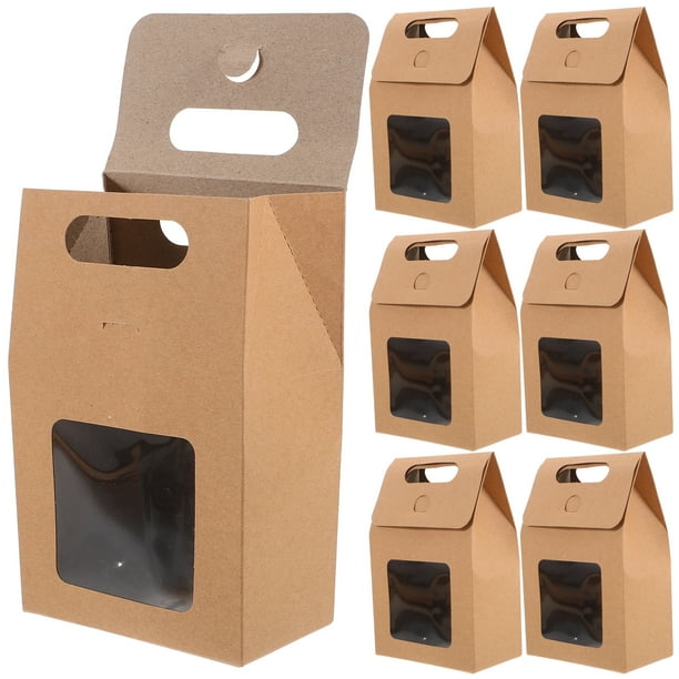 Bolsas Kraft con ventana transparente para galletas, bolsas de papel marrón, bolsas de papel Kraft para envasado de alimentos, bolsas Kraft para pequeños negocios para exhibición en tiendas.