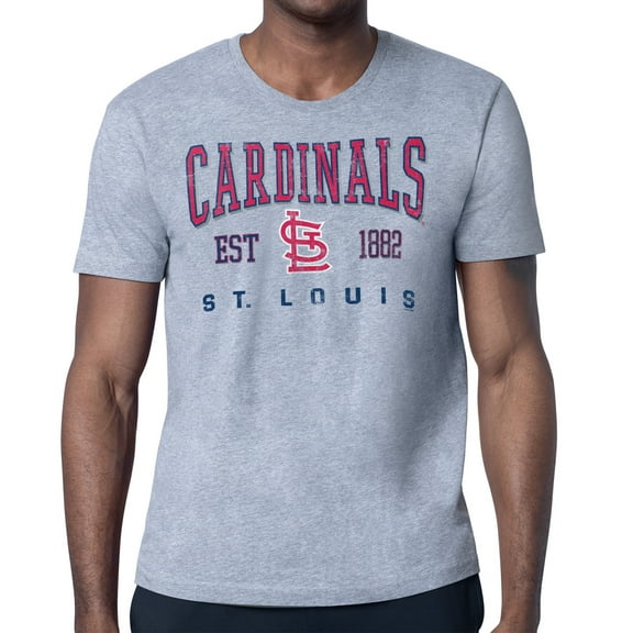 Men's-Starter  Gray St. Louis Cardinals Distressed Logo T-Shirt
