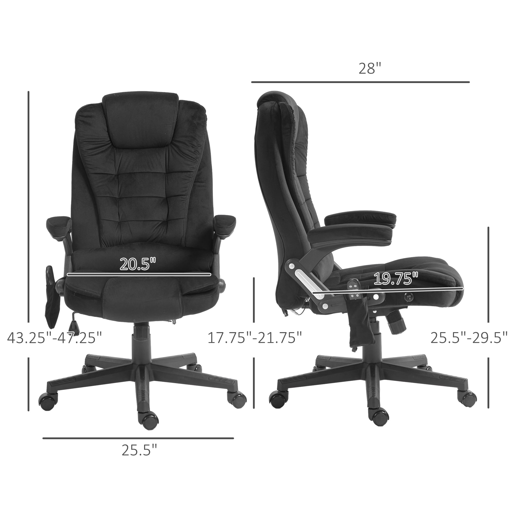 HOMCOM 6 Point Vibrating Massage Office Chair with Lumbar Heat