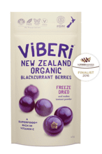 Organic Blackcurrant Freeze Dried Berries from Viberi, Non-GMO, Gluten-Free, 40g