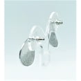 thumbnail image 3 of Trendy pierced 1" textured silver bent teardrop earrings, 3 of 4