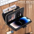 thumbnail image 5 of For Samsung Galaxy A37 5G Wallet Phone Case With 9 Card Holder Zipper Pocket, Magnetic Closure Premium PU Leather Flip Case With Wrist Strap,Black,For Galaxy A37 5G, 5 of 10