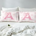 thumbnail image 4 of Pink Bow Duvet Cover Set,Initial Letter A Chic Romantic Bedding Set, Room Decor,Princess Style Bowknot Love Hearts Girly Fairy Quilt Cover,Kawaii Pink,No Comforter, 4 of 6