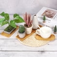 thumbnail image 4 of Uxcell Wood Saucer, Oval Plant Tray Flower Pot Succulent Pot Tray for Home Balcony Patio 6.5x3 Inch, 4 of 6