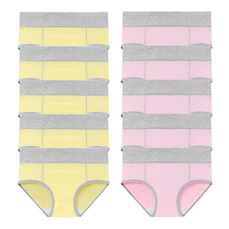 Tumotour 10PC Oversized Underwear for women Cotton Panties High Waist Panty Soft Ladies Hi-Cut Briefs Stretch Briefs Multipack Bikini Panties