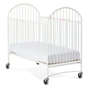 Angle View: Foundations Pinnacle Folding Steel Crib - White