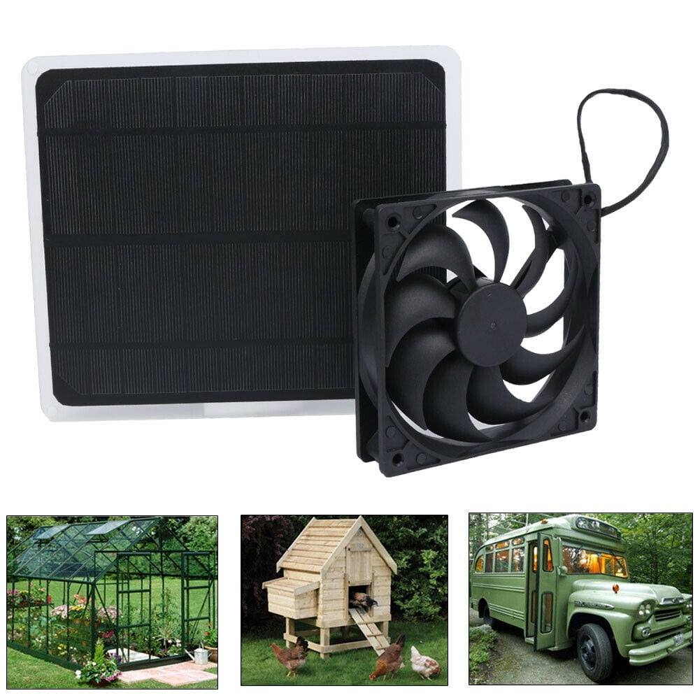 Ventilation Extractor with Anti-backflow Check Valve Chain Switch,10W 16Ft Cable for Greenhouses Window Exhaust Pet Houses Small Chicken Coops Sheds SoulVolve Solar Panel Exhaust Fan 