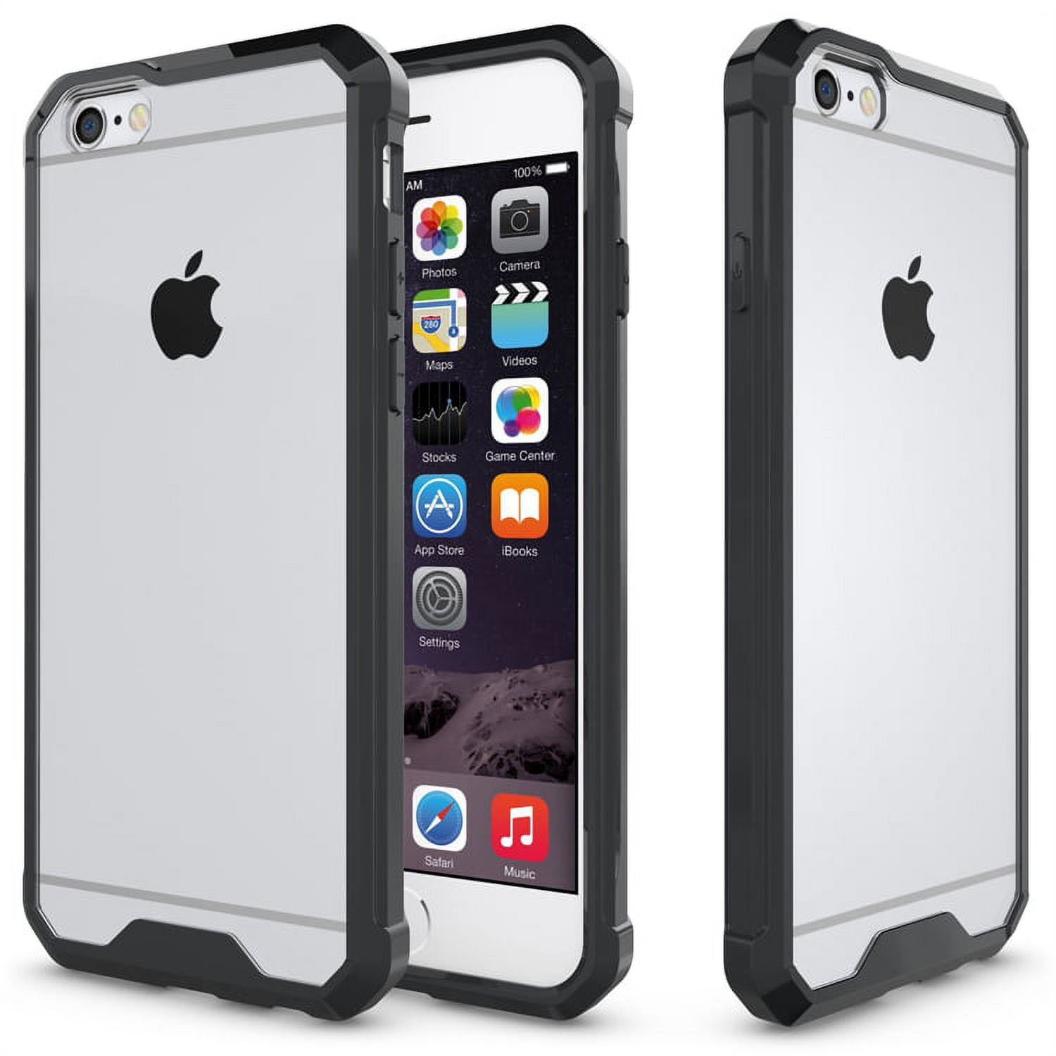 NAKEDCELLPHONE'S BLACK/CLEAR TRANSPARENT ANTI-SHOCK TPU CASE