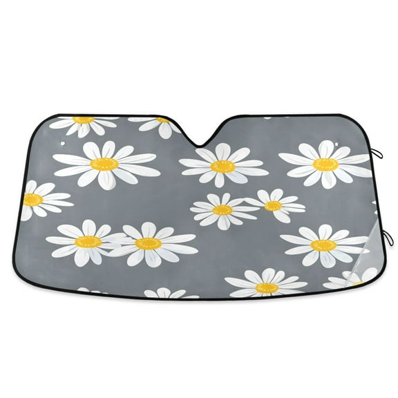 ALAZA Floral Daisy Windshield Sun Shade Car Foldable Sun Visor Block UV Rays Protector 55"x27.6"