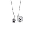 thumbnail image 2 of Delight Jewelry Silvertone Wide Zebra Print Spinners Silvertone Script Initial Disc - S - Charm Necklace, 20"+3", 2 of 4