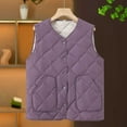 thumbnail image 4 of Htigea Womens Lightweight Quilted Jackets Solid Color Snap Button Vest with Pocket Slim Fit Winter Warm Gilet Purple XXXXL, 4 of 4