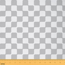 jejeloiu Blue Plaid Buffalo Fabric by the Yard 1 Yard,Modern Geometric Aesthetic Home Decor Fabric by the Yard,Gray White Geometric Sewing Fabric For Children,Microfiber Bedroom Decor