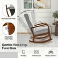 thumbnail image 6 of Costway Rocking Chair with Ottoman Upholstered Fabric Glider Rocker Solid Wood Grey, 6 of 10
