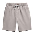 thumbnail image 4 of PIMSSY Men Shorts Lightweight Casual Linen Shorts For Summer Comfort And Relaxed Fit With Adjustable Drawstring And Side Pockets Solid Color Outdoor Male Fashionable Bottoms, 4 of 5